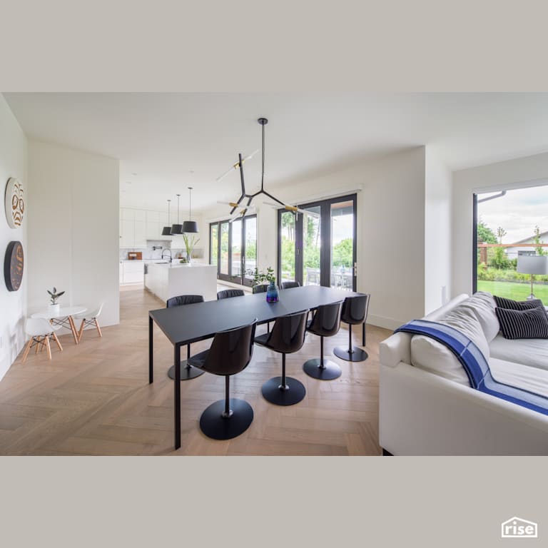 Dining Area in Black with FSC Certified Hardwood by Synthesis Design