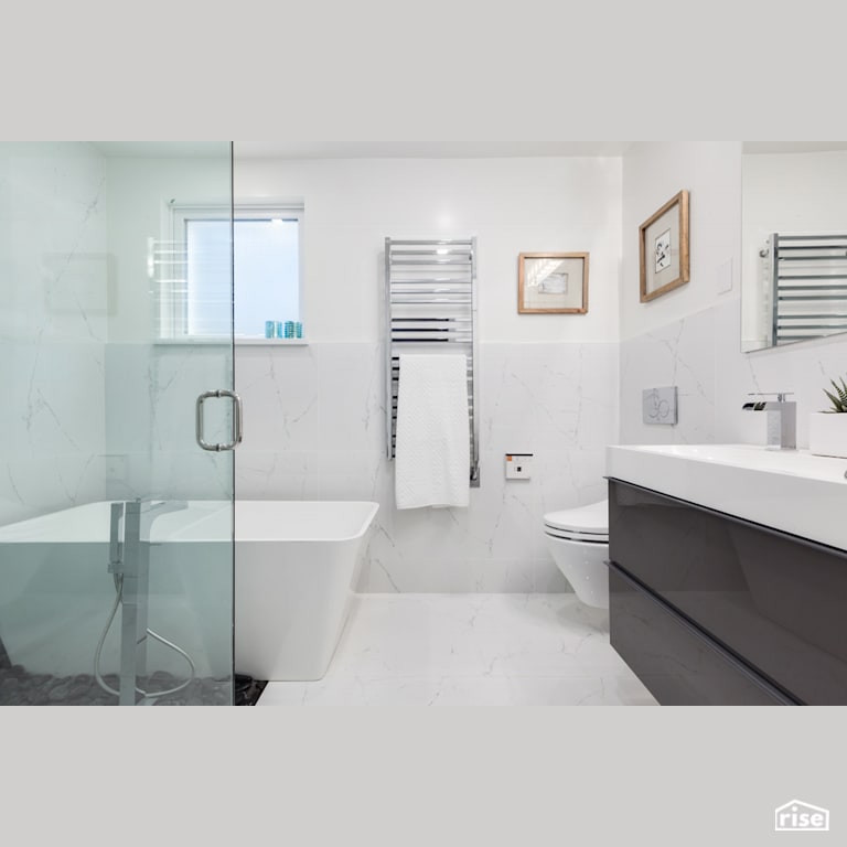 E29th Bathroom with Ceramic Tile Floors by Lanefab Design/Build