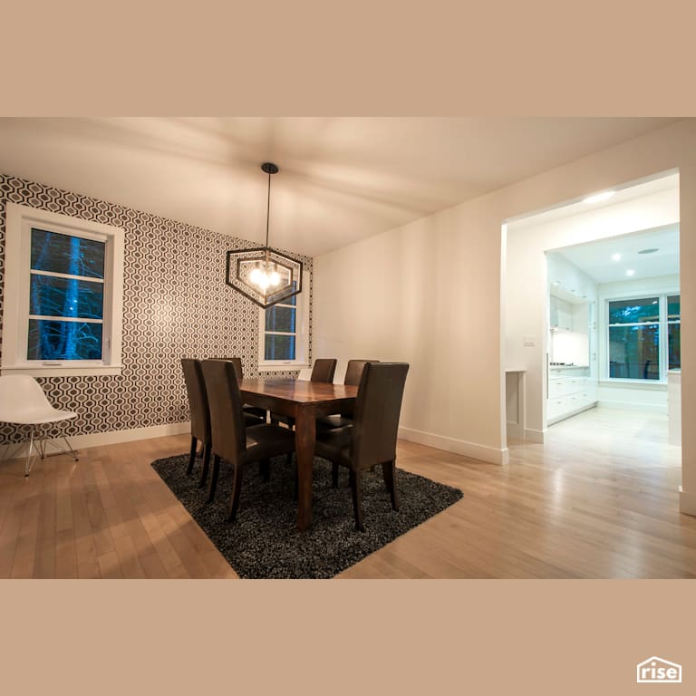 Modern Retreat - Dining Room with Ceiling Light by Homes by Highgate