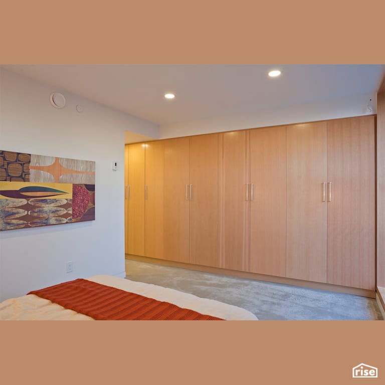 Solar Lane House Bedroom Closet with LED Lighting by Lanefab Design/Build