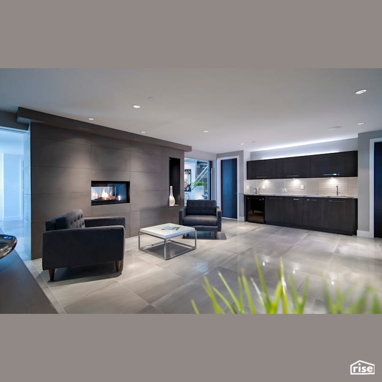 Living Room with Integrated LED by My House Design/Build Team Ltd.