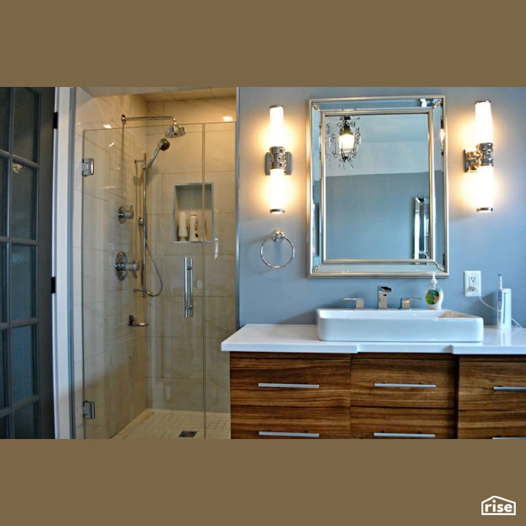 Lakefield Cove - Bathroom with Low-Flow Showerhead by Amazing Space Interiors