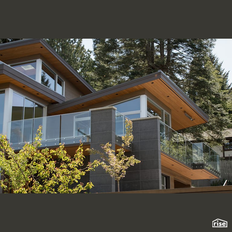 Balcony with Accent Outdoor Lighting by Synthesis Design