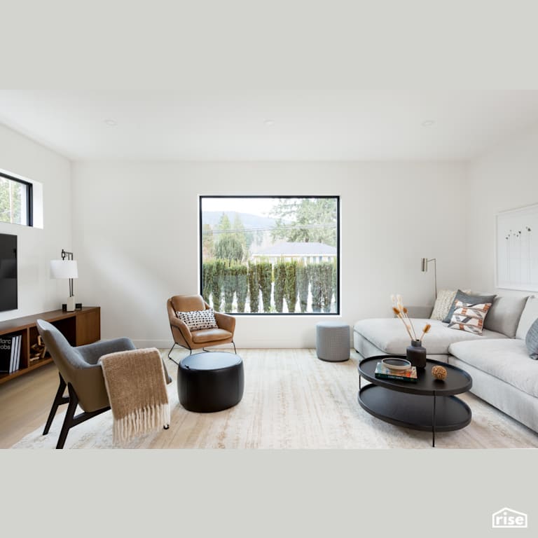 Large Modern Living Room with Integrated LED by Synthesis Design