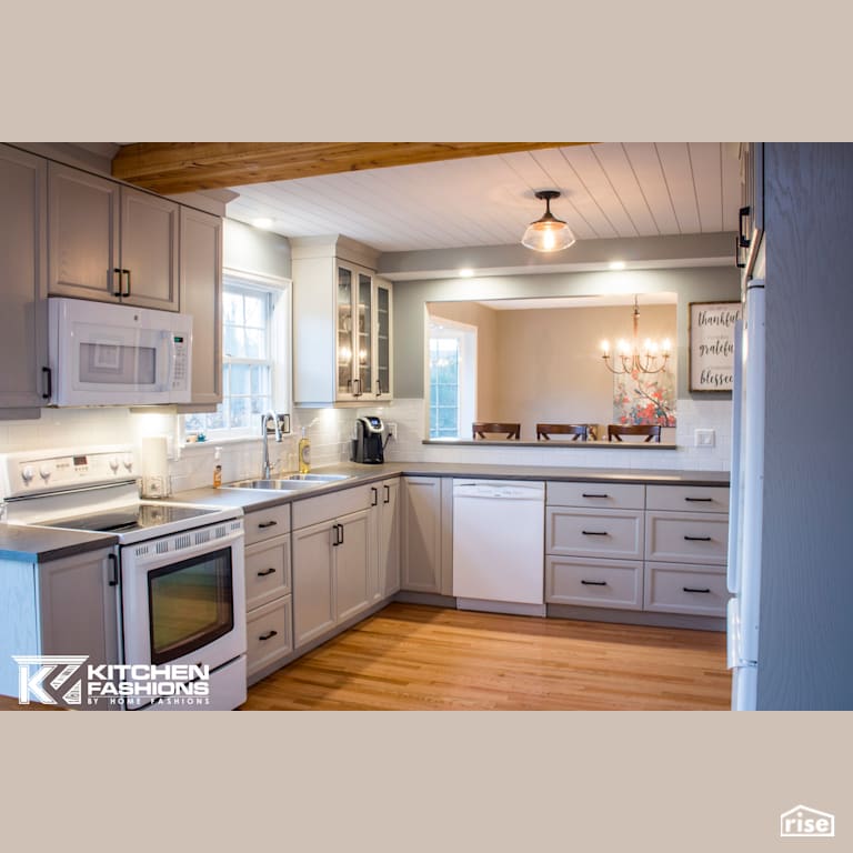 Kitchen Fashions - Beautiful Grey Frosted Kitchen with Low-Flow Kitchen Faucet by Home Fashions