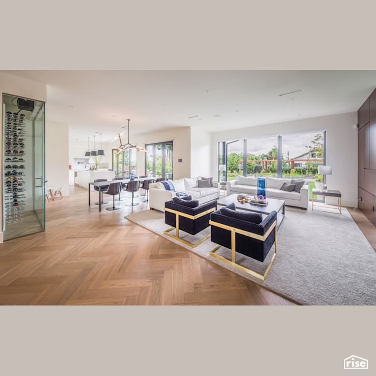 Open Concept Living and Dining with FSC Certified Hardwood by Synthesis Design