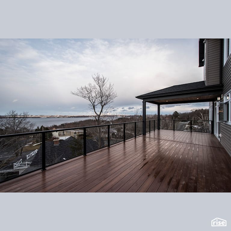 Villa Lina - Deck with Wall Mounted Outdoor Lighting by Bowers Construction