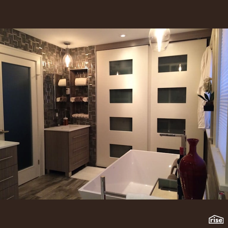 Beautiful Bathroom Reno Retreat with Integrated LED by Amazing Space Interiors