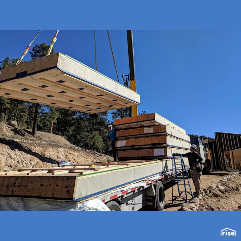 Installing panelized prefab Passive House with Prefabricated Panelized Home by Phoenix Haus LLC