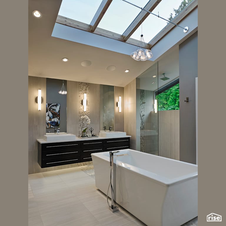 Master Ensuite with Low-Flow Bathroom Faucet by My House Design/Build Team Ltd.