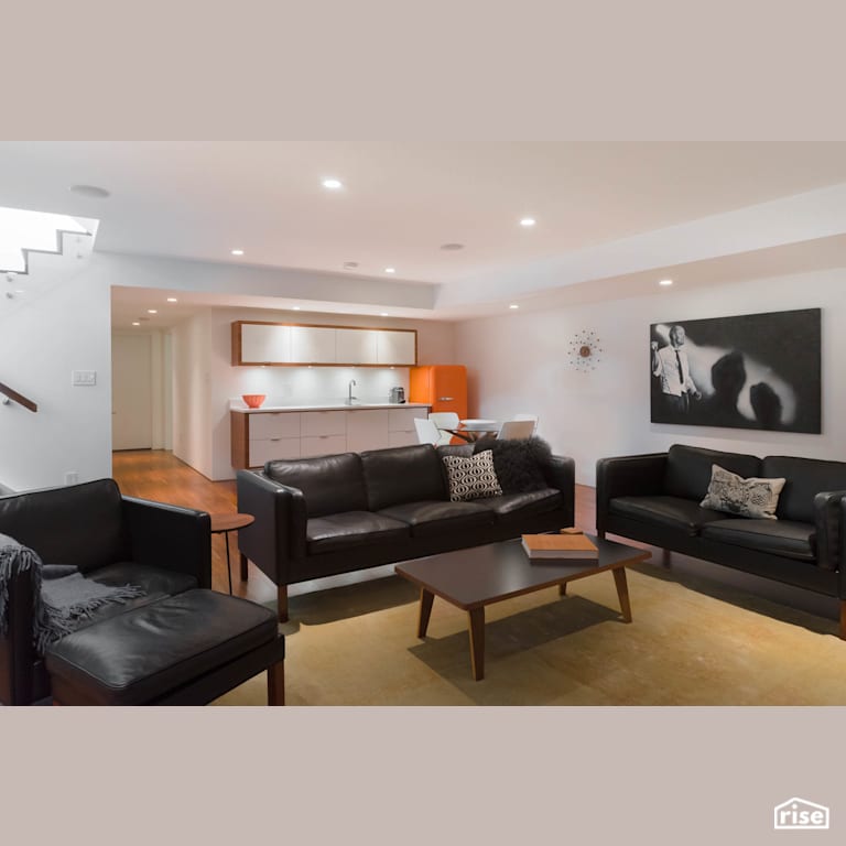 Fort Langley Modern Blend - Family Room with Integrated LED by My House Design/Build Team Ltd.
