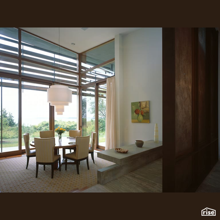 Orleans House - Dining Room with Fixed Window by Charles Rose Architects