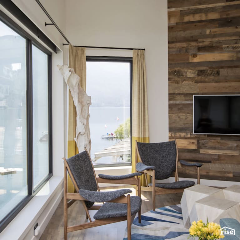 Living Room with FSC Certified Hardwood by PlaidFox