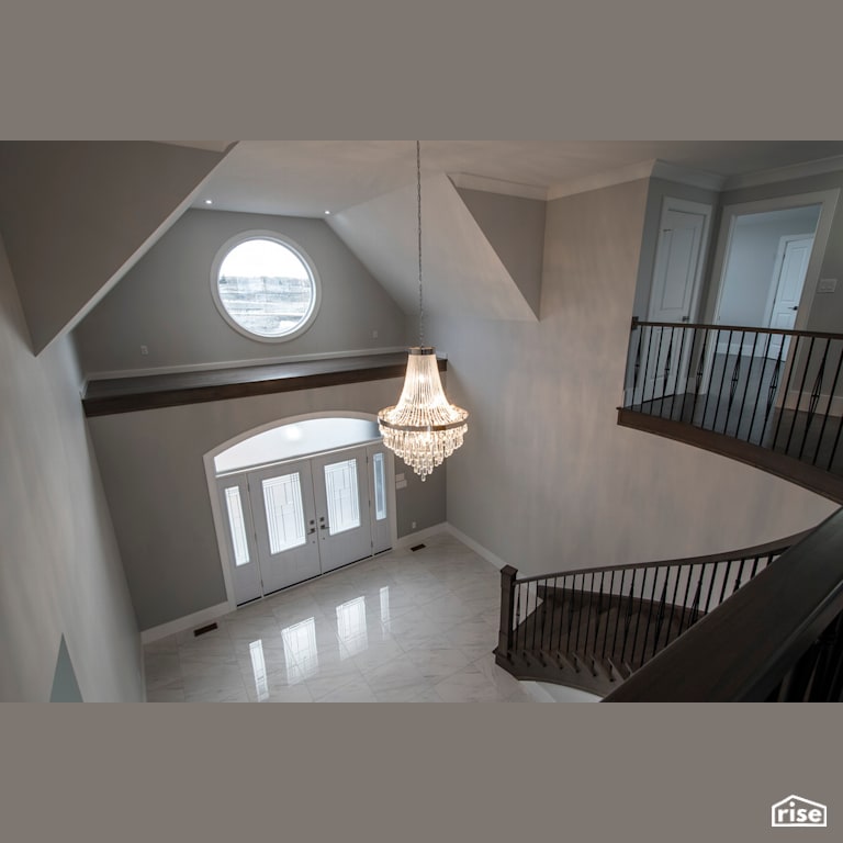 Villa Lina - Staircase with Energy Star Exterior Door by Bowers Construction