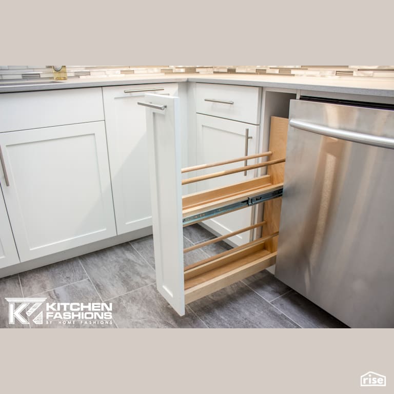 Kitchen Fashions - White and Grey Kitchen with Dishwasher by Home Fashions