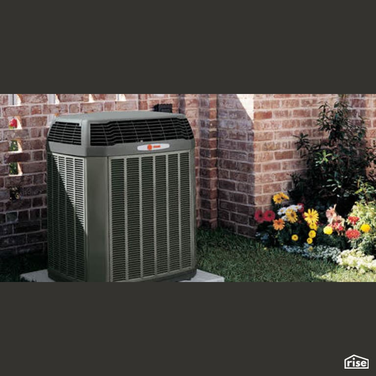 Trane Heat Pump Next To Garden Bed with Air to Air Heat Pump by Trane Technologies
