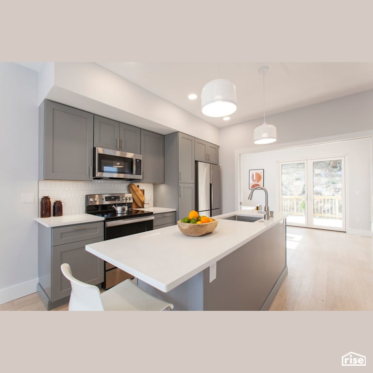 Black Street Development Kitchen With Outdoor Access with Refrigerator by Module