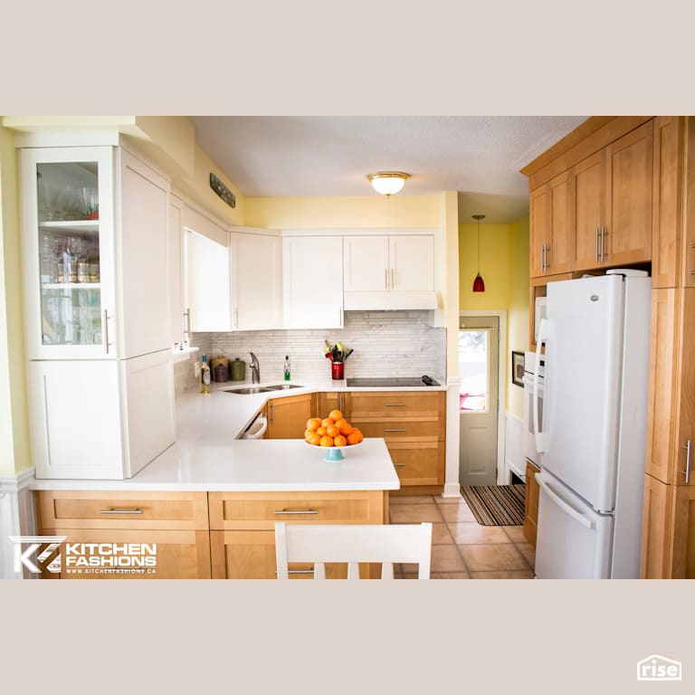 Kitchen Fashions - Birch Pecan Stained Kitchen with Low-Flow Kitchen Faucet by Home Fashions