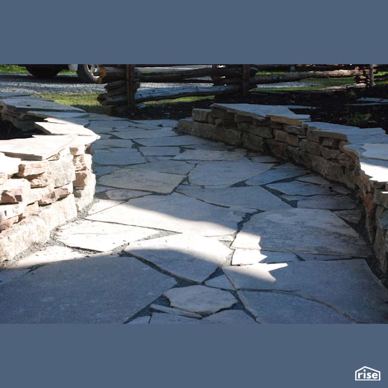 Natural Stone Walkway with Patio Stone by Earthworks Landscape & Design