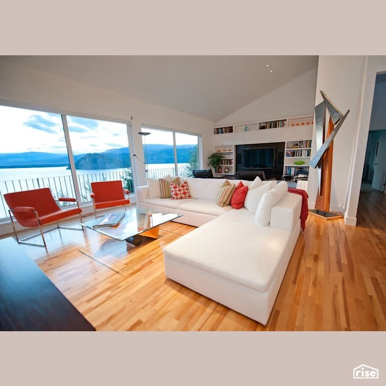 Copper Island Fine Homes - Living Room with FSC Certified Hardwood by Copper Island Fine Homes Inc.