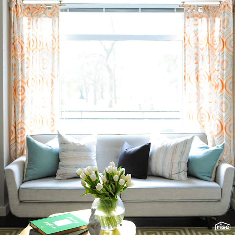 Living Room Couch with Engineered Hardwood by PlaidFox