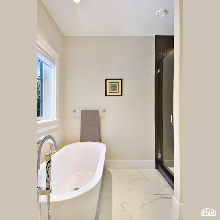 Bathroom with Integrated LED by My House Design/Build Team Ltd.