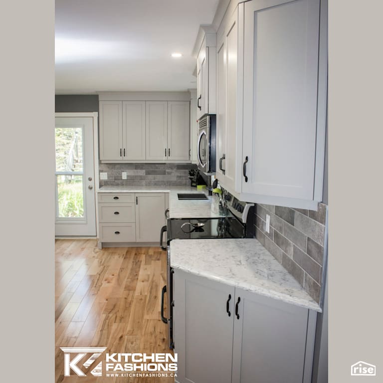 Kitchen Fashions - Gossamer Grey Kitchen with Integrated LED by Home Fashions