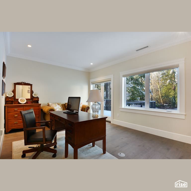 Home Office with Integrated LED by My House Design/Build Team Ltd.