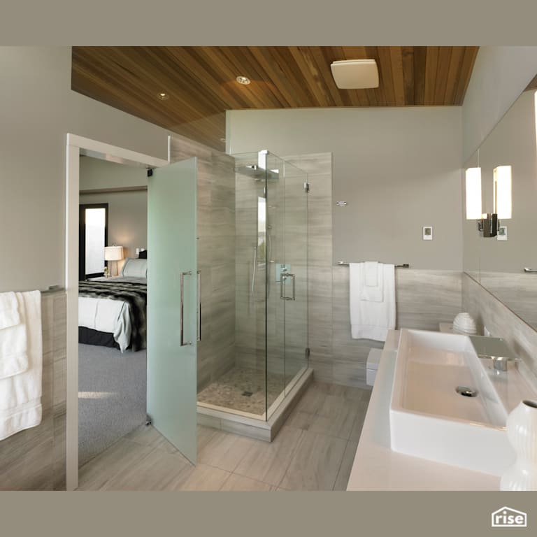 Ensuite with Low-Flow Showerhead by My House Design/Build Team Ltd.