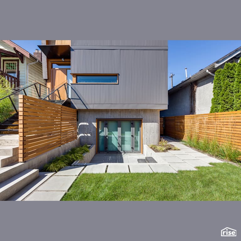 PoonLi House exterior house view with Energy Star Exterior Door by Lanefab Design/Build
