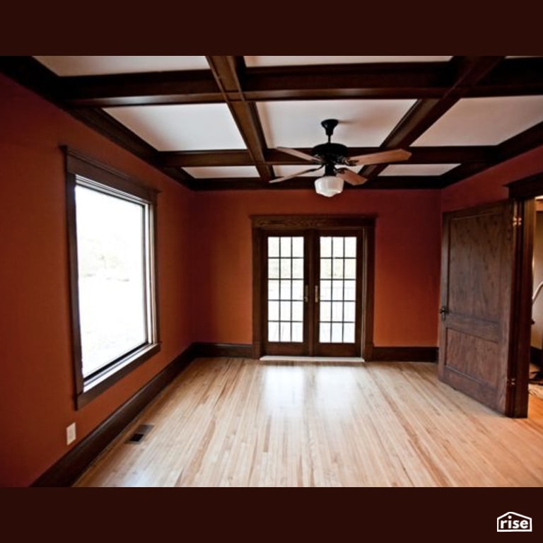 Living Room with FSC Certified Hardwood by Constructive Builders