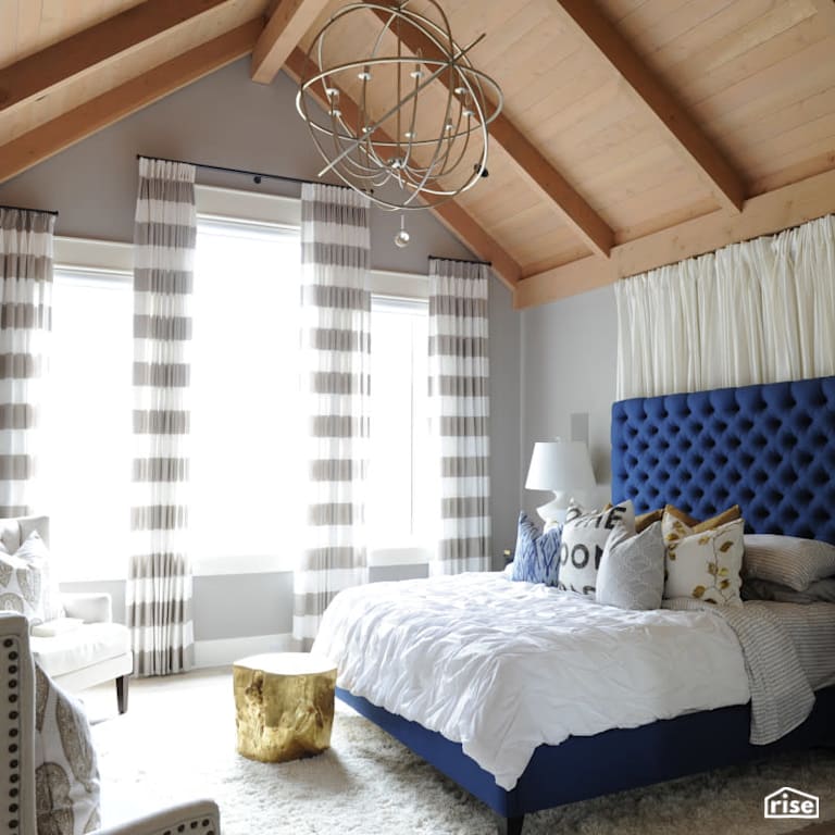 Walnut Grove - Bedroom with Shiplap Wood Siding by PlaidFox