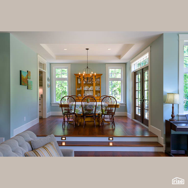 Dining Room with Integrated LED by Ellenwood Homes