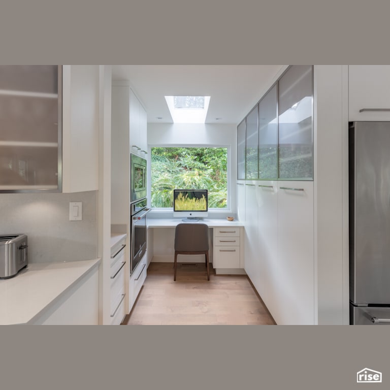 Marine Drive Office with Wall Oven by Synthesis Design