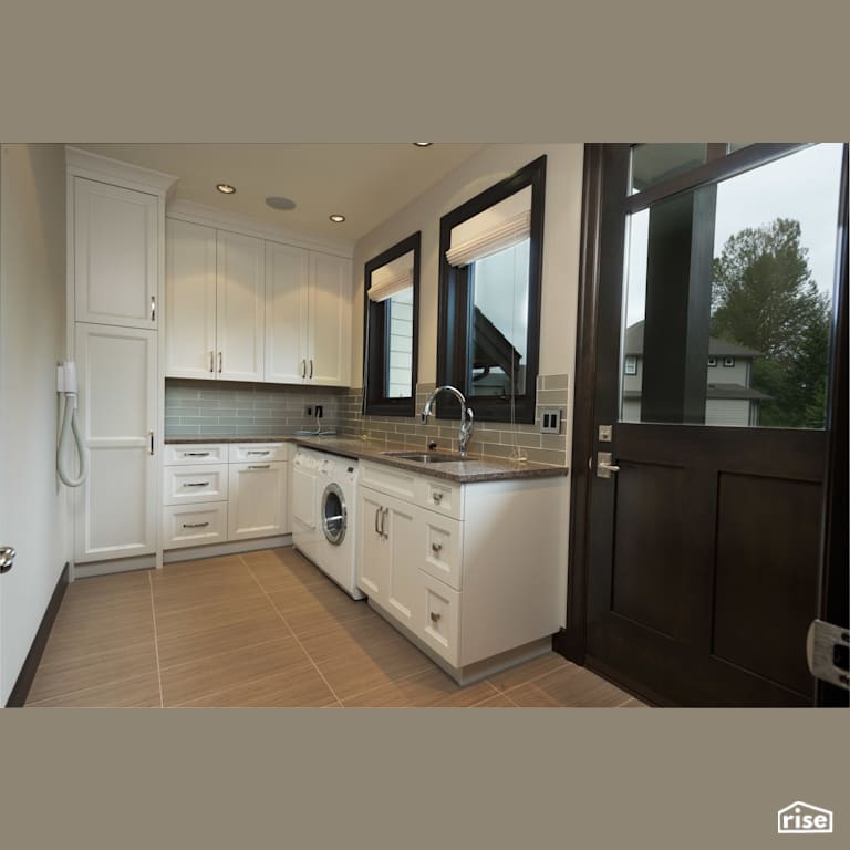 Laundry Room with Integrated LED by My House Design/Build Team Ltd.