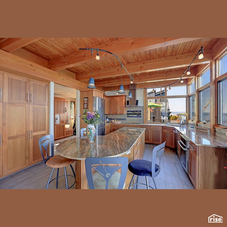 2 story Camano Island Home with Natural Stone Floors by FabCab Inc