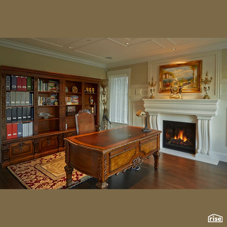 Home Office with Integrated LED by My House Design/Build Team Ltd.