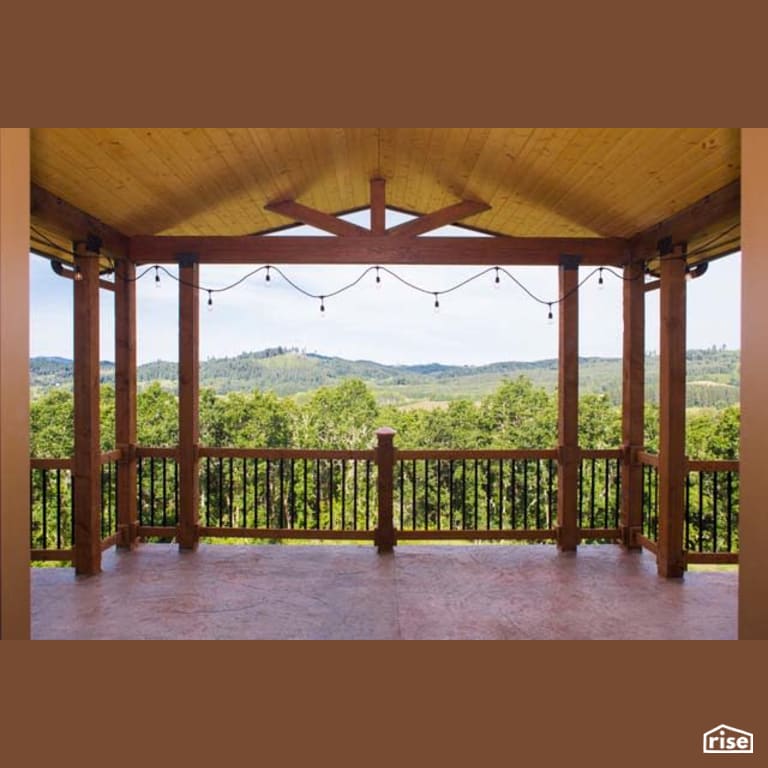 Balcony with Accent Outdoor Lighting by Winsome Construction