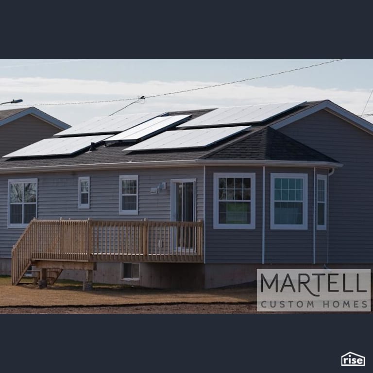 Netzero Home - Exterior with Grid-Connected Solar Panel by Martell Homes