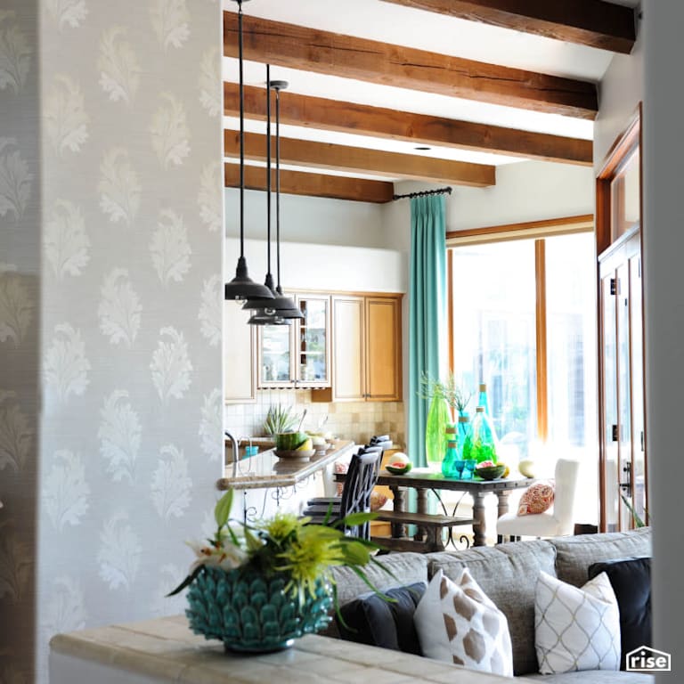 Kitchen and Dining Room with Low-Flow Kitchen Faucet by PlaidFox