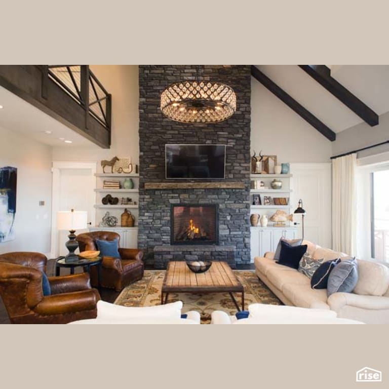 Living Room with Integrated LED by Winsome Construction