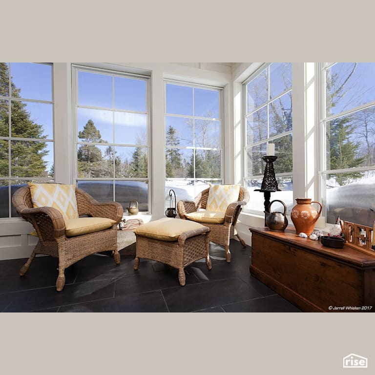 Murrays Pasture Sunroom with Ceramic Tile Floors by Passive Design Solutions