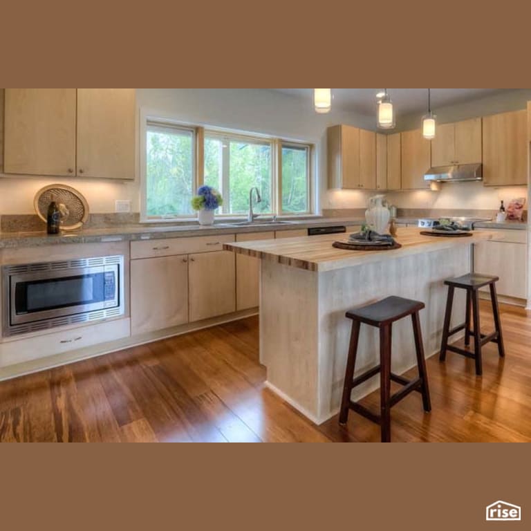 Kitchen with Low-Flow Kitchen Faucet by Winsome Construction