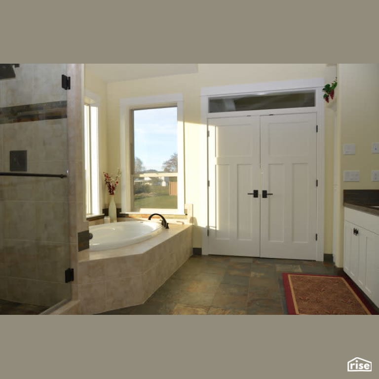 Bathroom with Low-Flow Bathroom Faucet by Winsome Construction