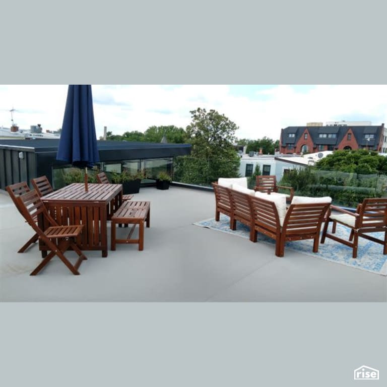 Rooftop deck with vinyl decking membrane with Vinyl Decking by Global Dec-k-ing Systems