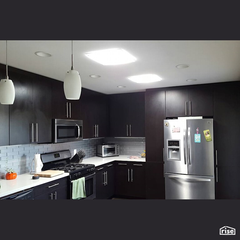 Modern Kitchen with Square Skylight with Tubular Skylight by Solatube International, Inc.