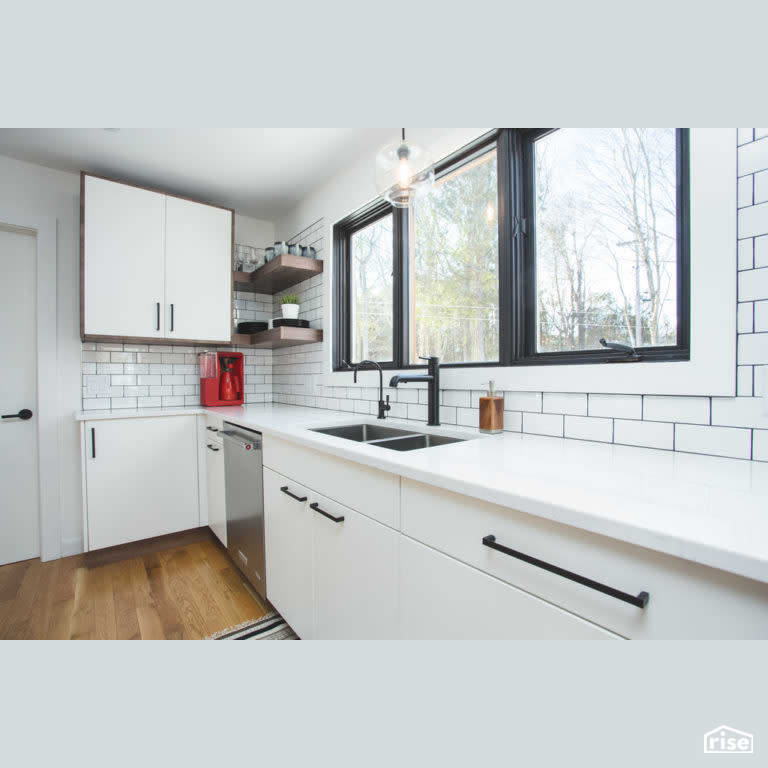 Joyfully Warm Rothesay Reno Kitchen with Low-Flow Kitchen Faucet by Vantage Build