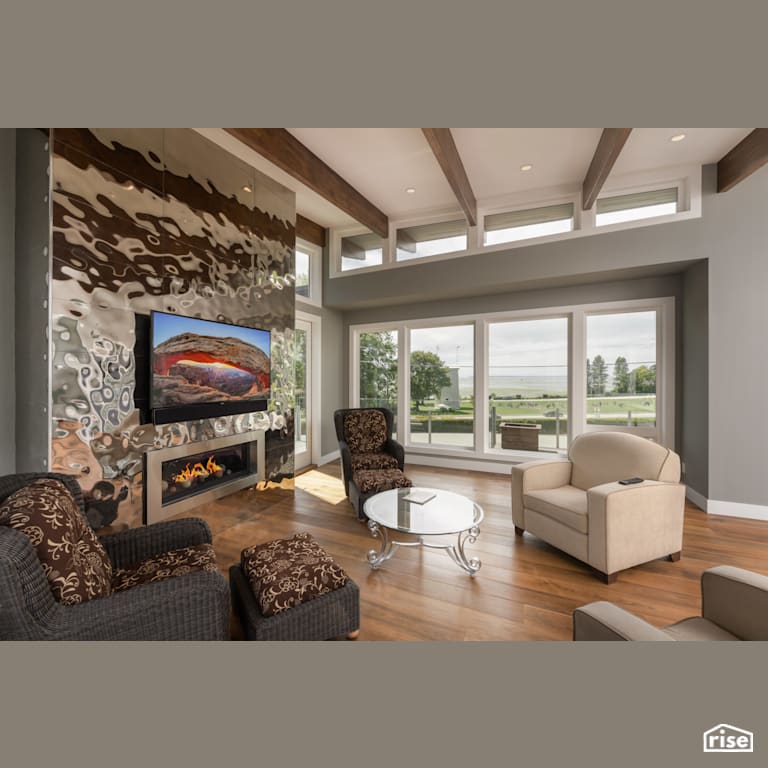 Living Room with Integrated LED by My House Design/Build Team Ltd.