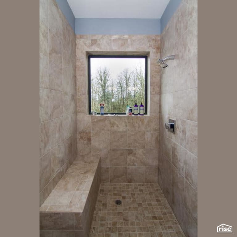 Shower with Low-Flow Showerhead by Winsome Construction