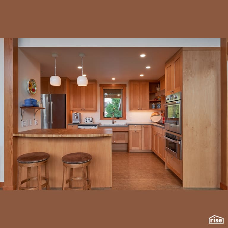 Port Townsend Home with Natural Cork Flooring by FabCab Inc